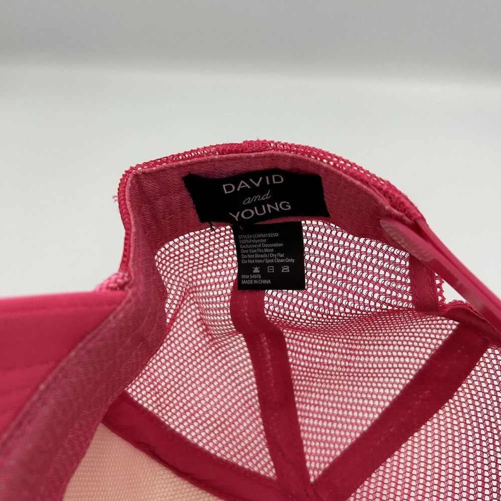 David‎ And Young Pink Smiley Face Hat Preppy OS - Picture 5 of 6